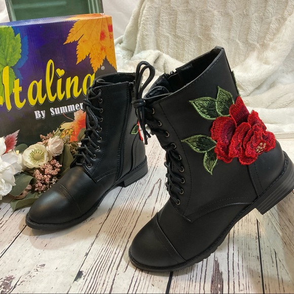 Summer Rio Shoes - Italina by Summer rio rose embroidered combat boots NEW